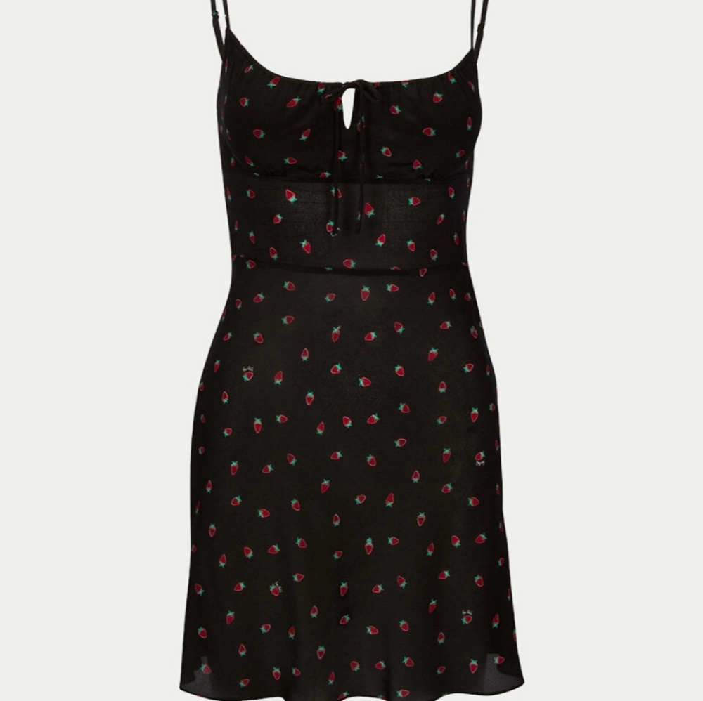 NWT REALISATION PAR Inez Black Strawberry Dress XS